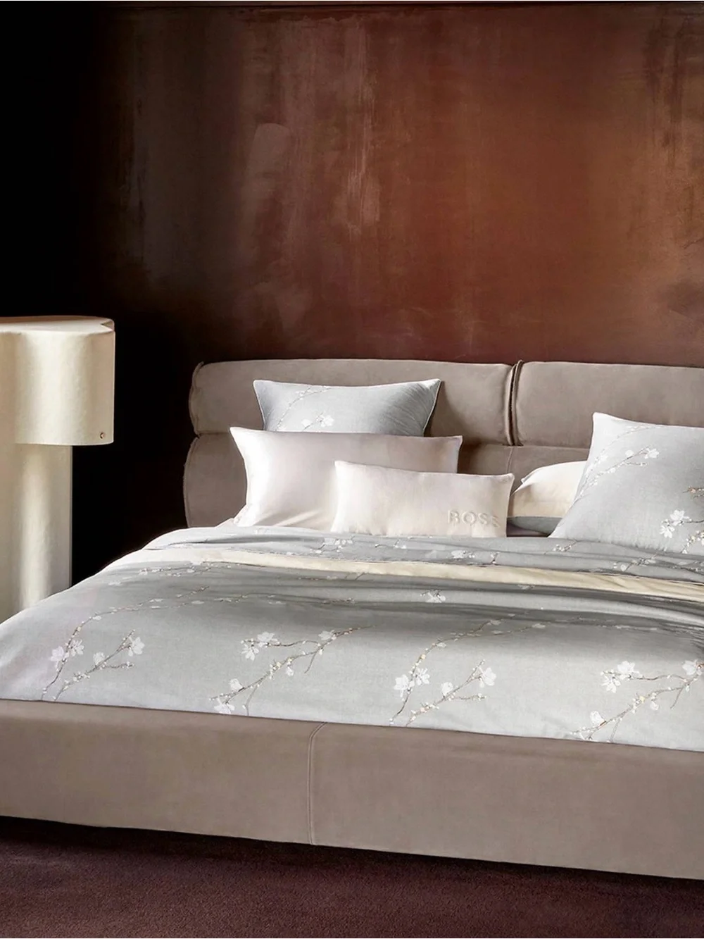 Boss HOME Almond Flowers Duvet Cover 100% Cotton FULL QUEEN 92x92 NEW NWT